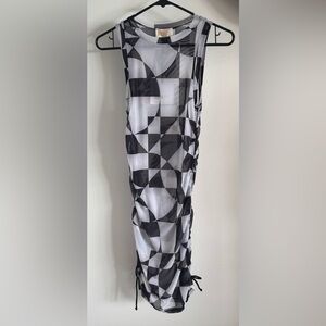 Beach Riot Monochrome Geometric Mesh Dress